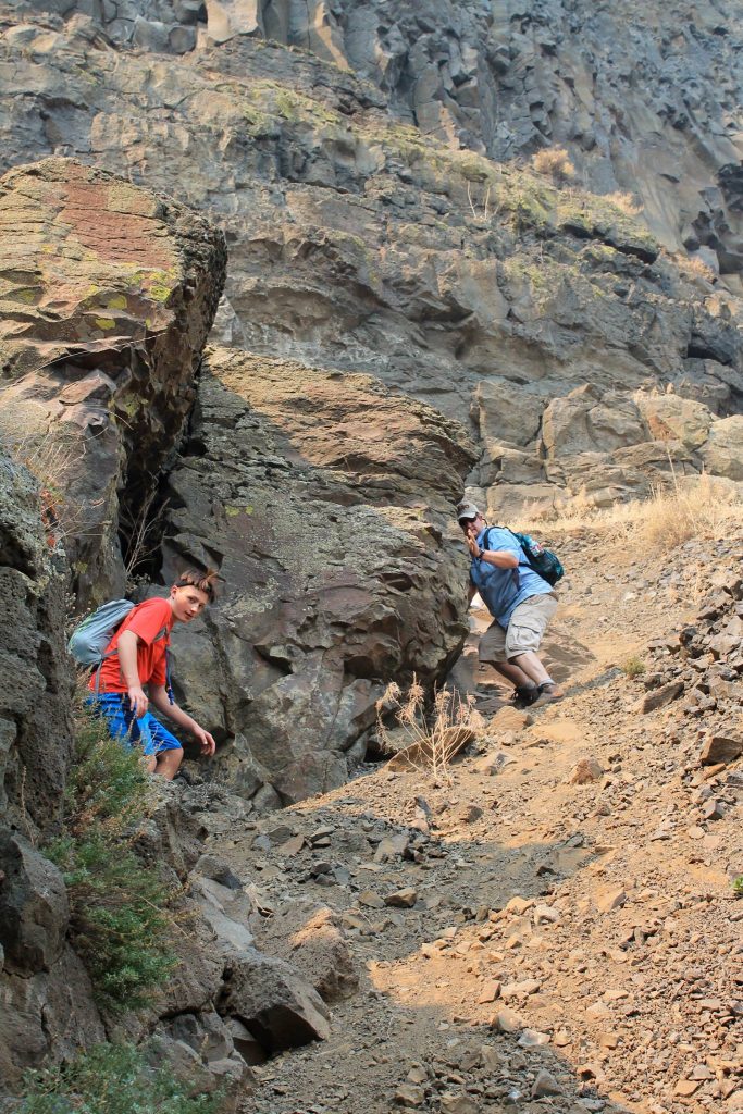 Hiking up the Blue Lake Rhino